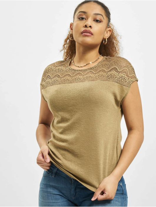 Only Tops sans manche onlElvira Mix Lace brun